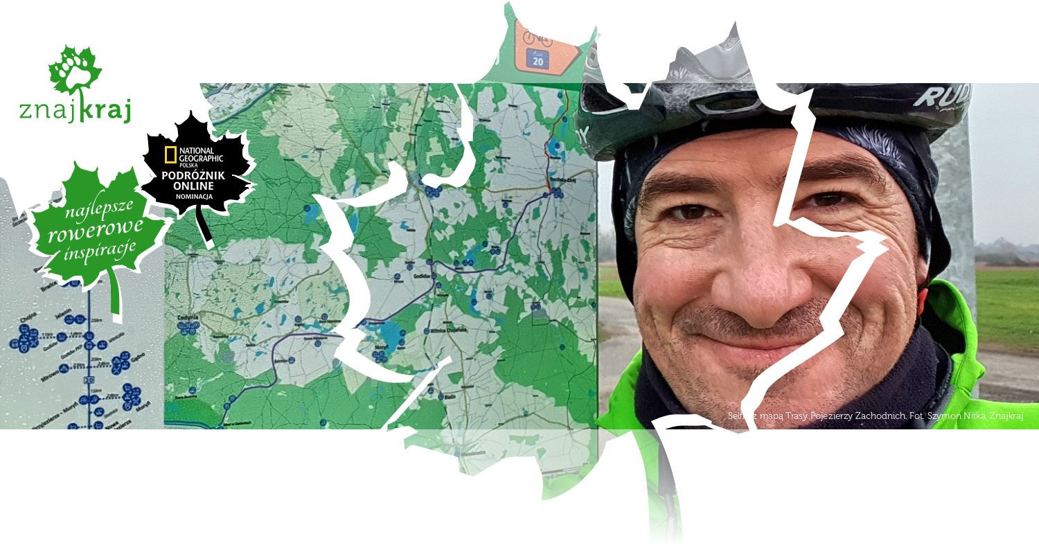 Selfie z mapą Trasy Pojezierzy Zachodnich