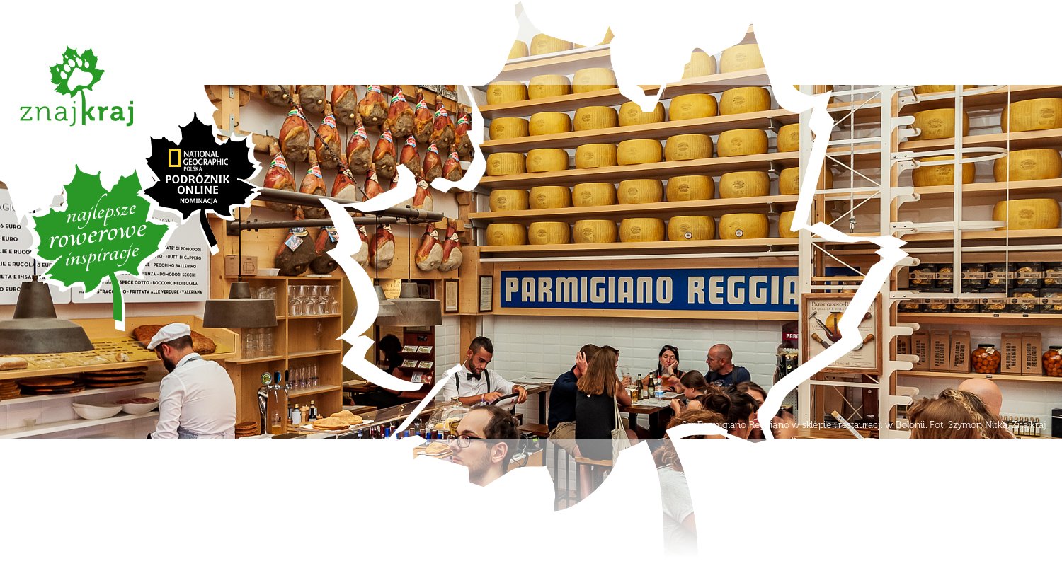 Ser Parmigiano Reggiano w sklepie i restauracji w Bolonii