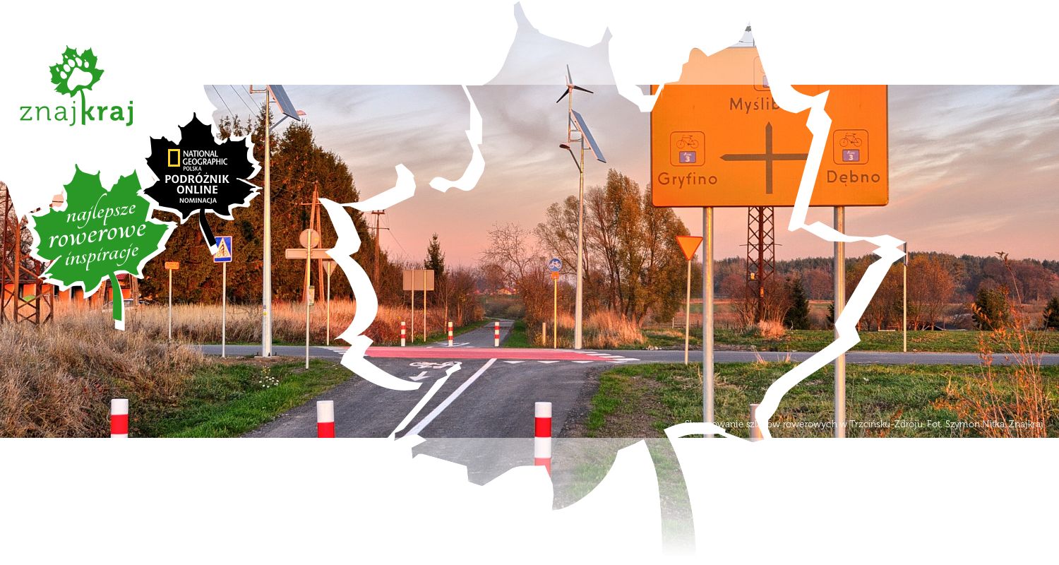 Skrzyżowanie szlaków rowerowych w Trzcińsku-Zdroju
