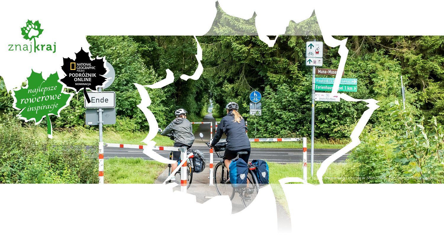 Skrzyżowanie szlaku rowerowego z szosą w Niemczech