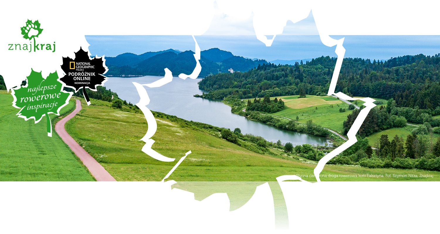 Słynna czerwona droga rowerowa koło Falsztyna