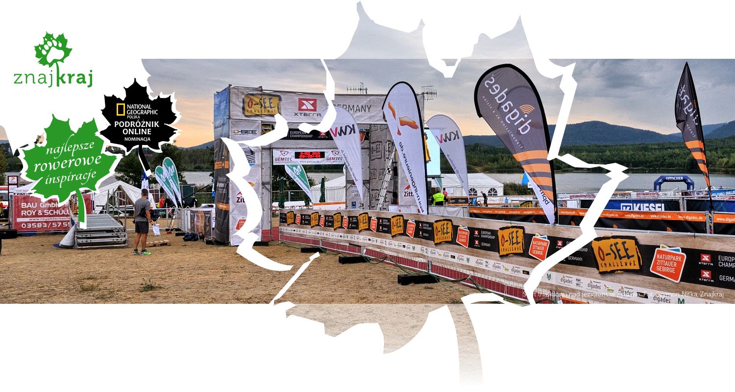 Start triathlonu nad jeziorem w Żytawie