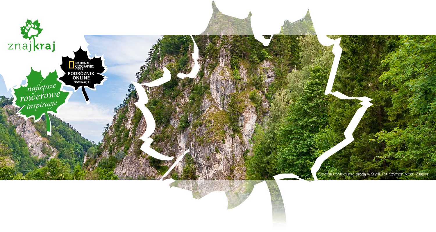 Strome urwisko nad drogą w Styrii