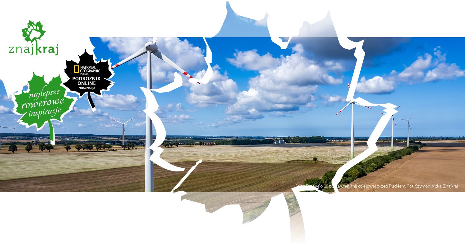 Szlak EuroVelo 10 po dawnej linii kolejowej przed Puckiem