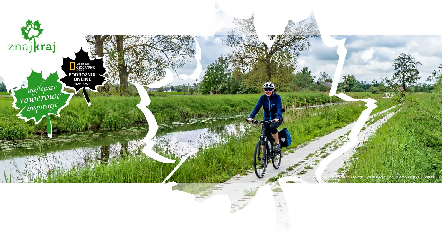 Szlak rowerowy wzdłuż Tugi koło Nowego Dworu Gdańskiego