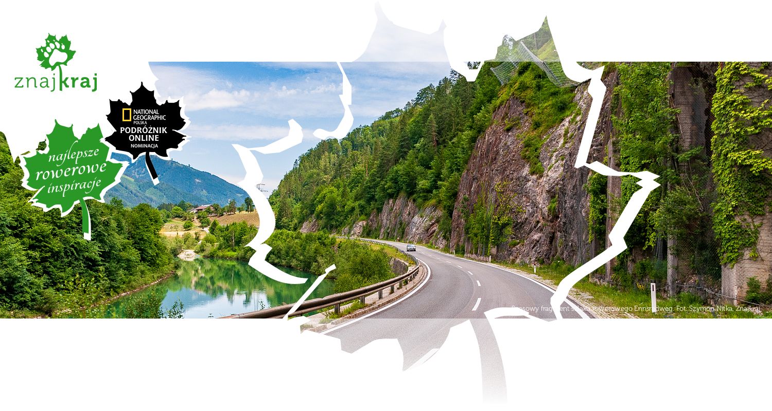 Szosowy fragment szlaku rowerowego Ennsradweg