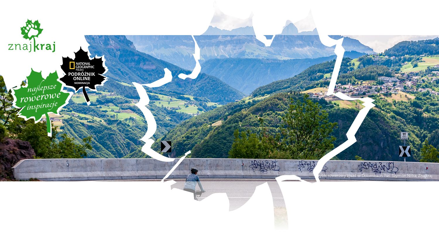 Szybki rowerowy zjazd w Dolomitach