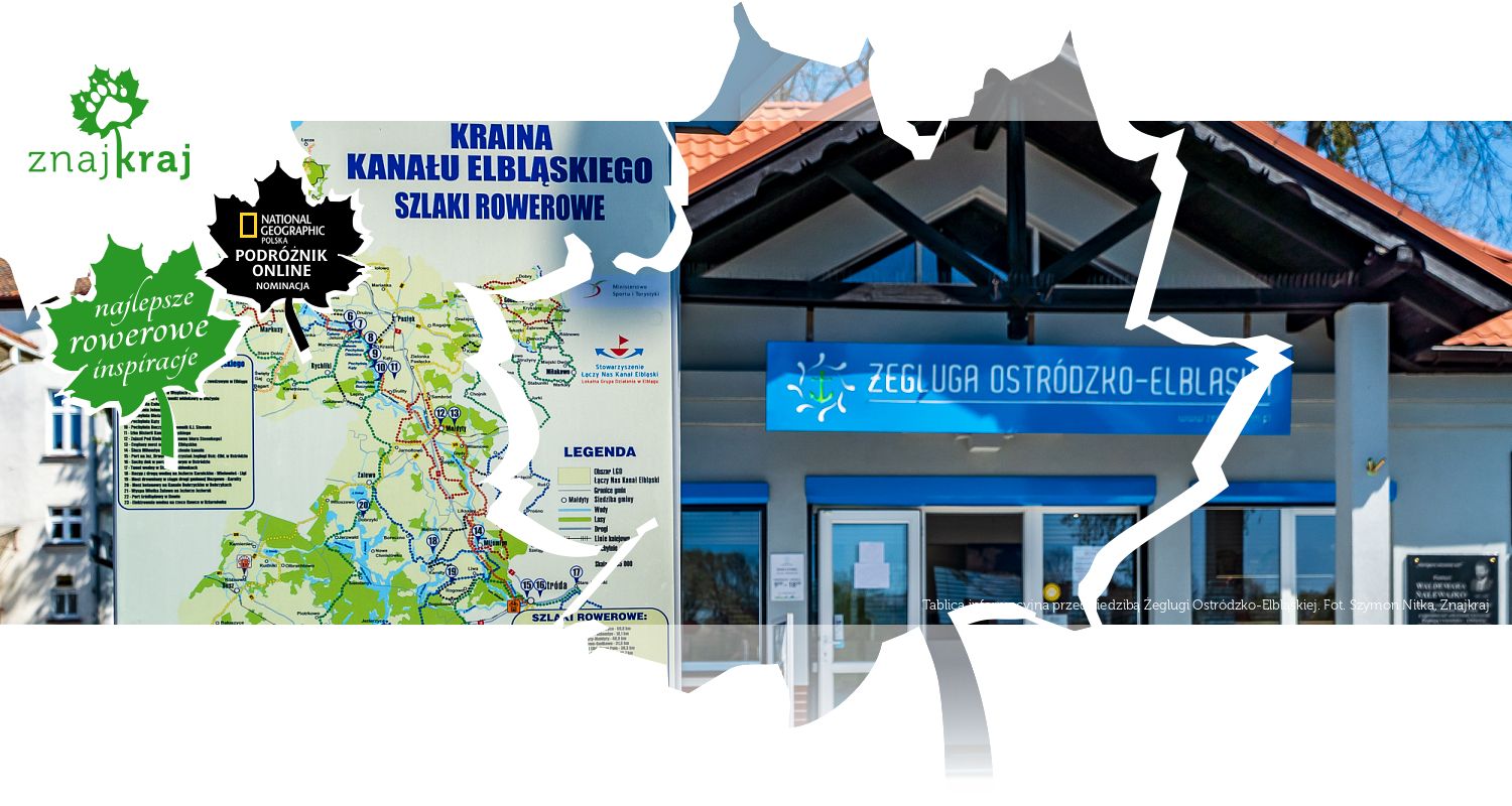 Tablica informacyjna przed siedzibą Żeglugi Ostródzko-Elbląskiej