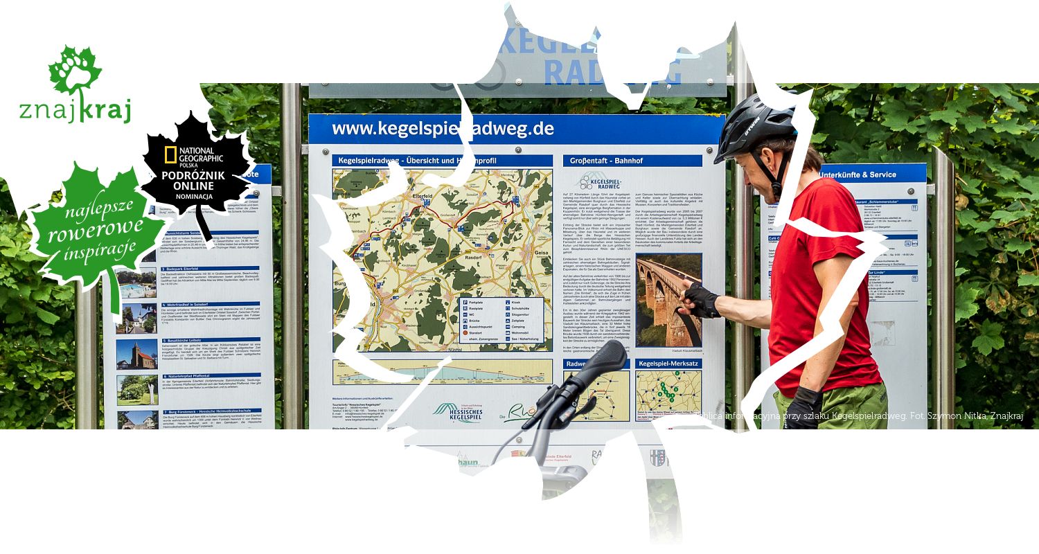 Tablica informacyjna przy szlaku Kegelspielradweg