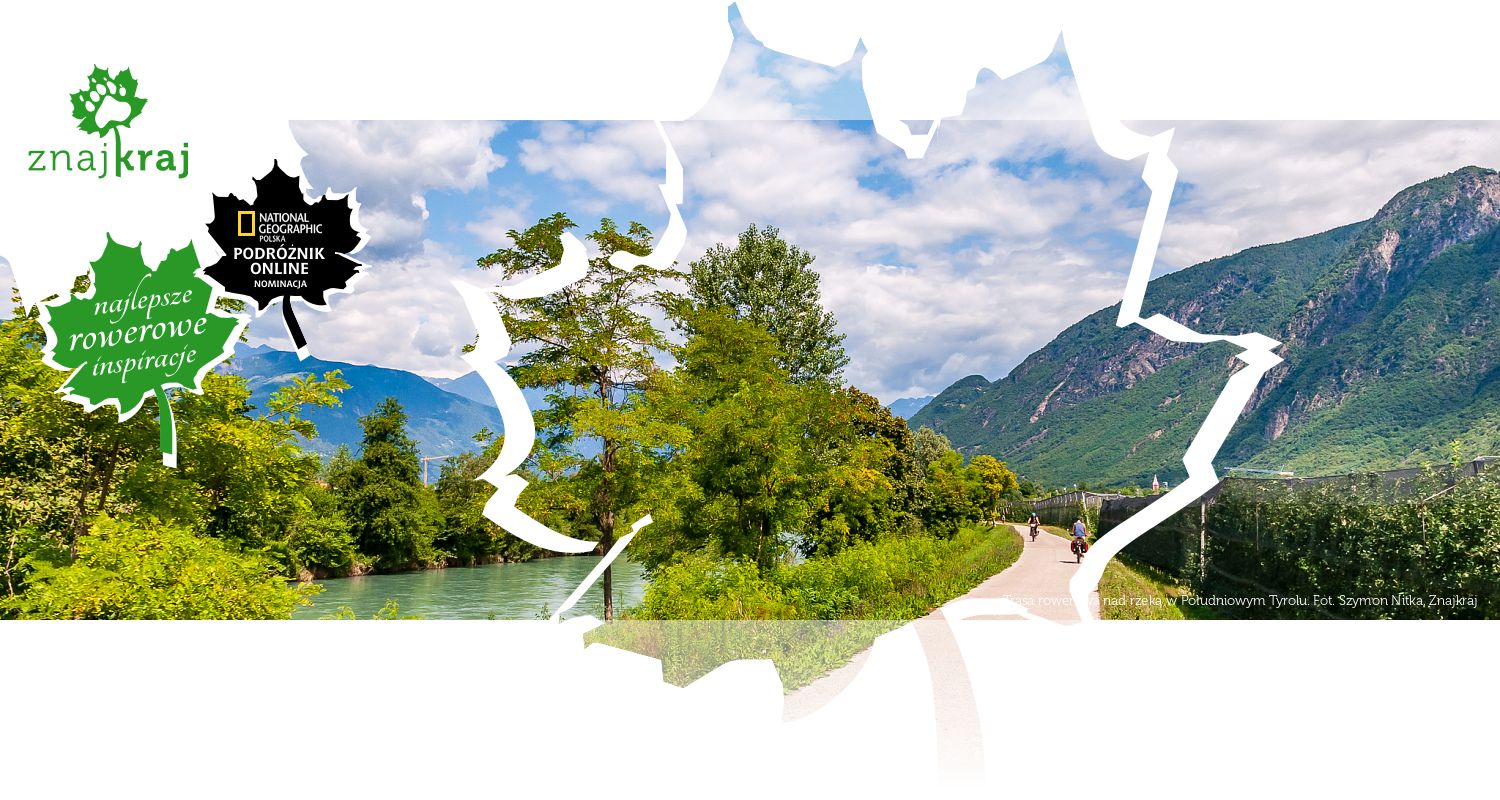 Trasa rowerowa nad rzeką w Południowym Tyrolu