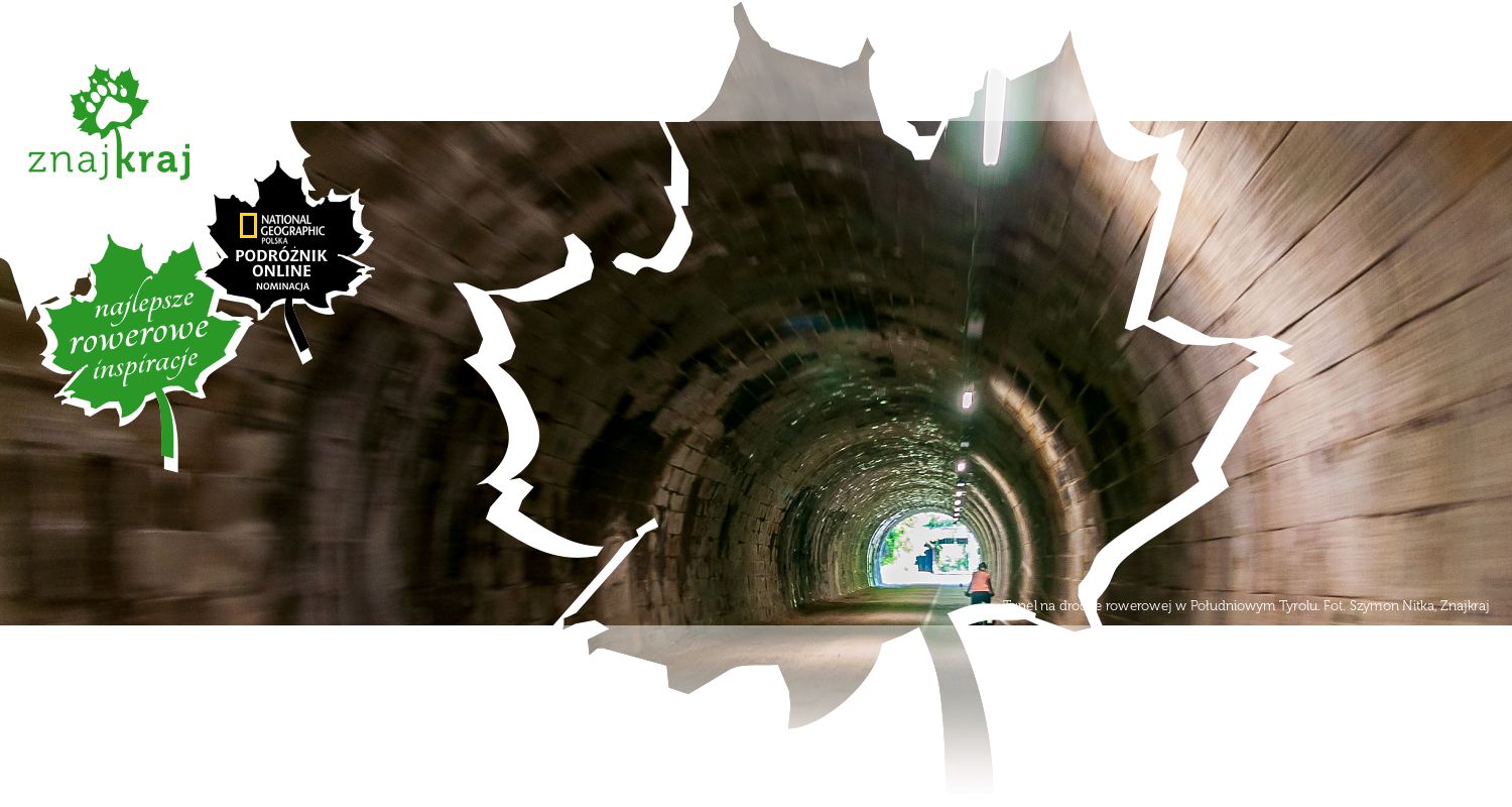 Tunel na drodze rowerowej w Południowym Tyrolu