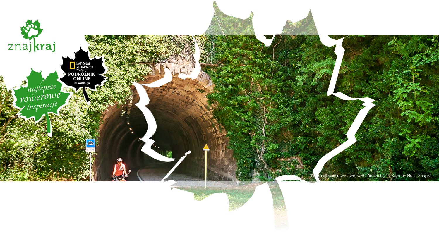 Tunel na trasie rowerowej w Dolomitach