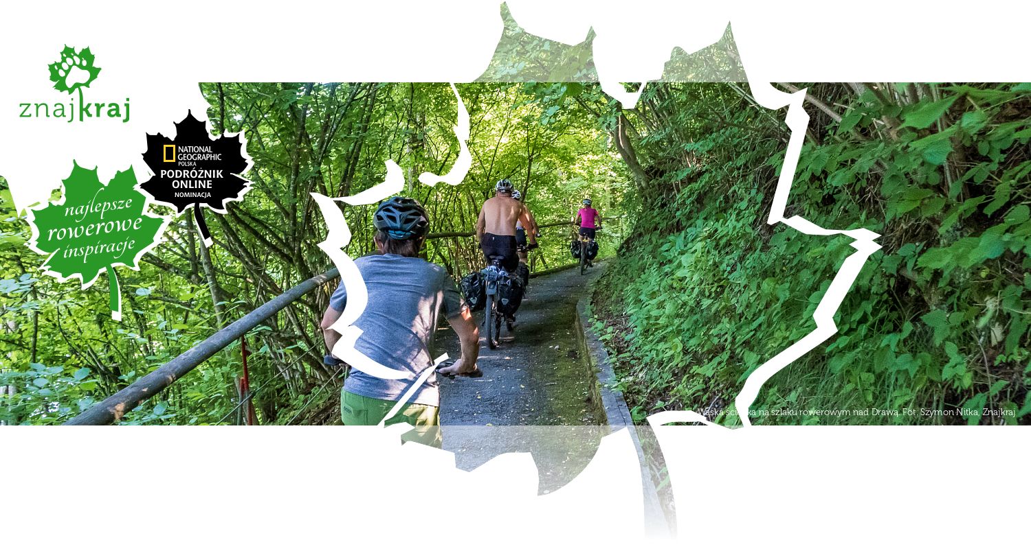 Wąska ścieżka na szlaku rowerowym nad Drawą