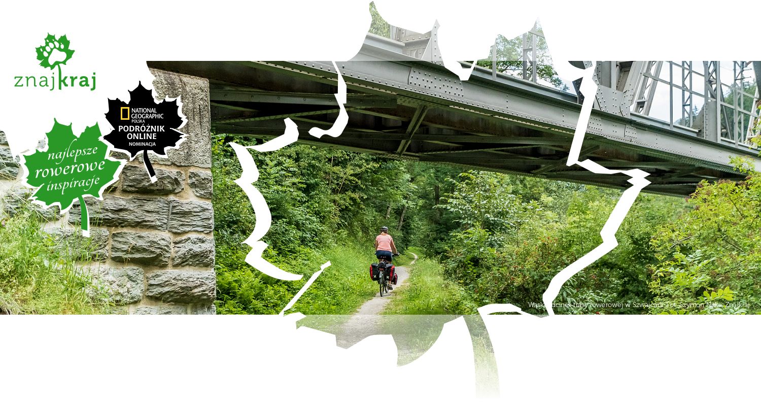 Wąski odcinek trasy rowerowej w Szwajcarii