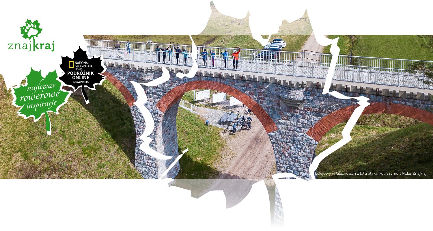 Wiadukt kolejowy w Glaznotach z lotu ptaka