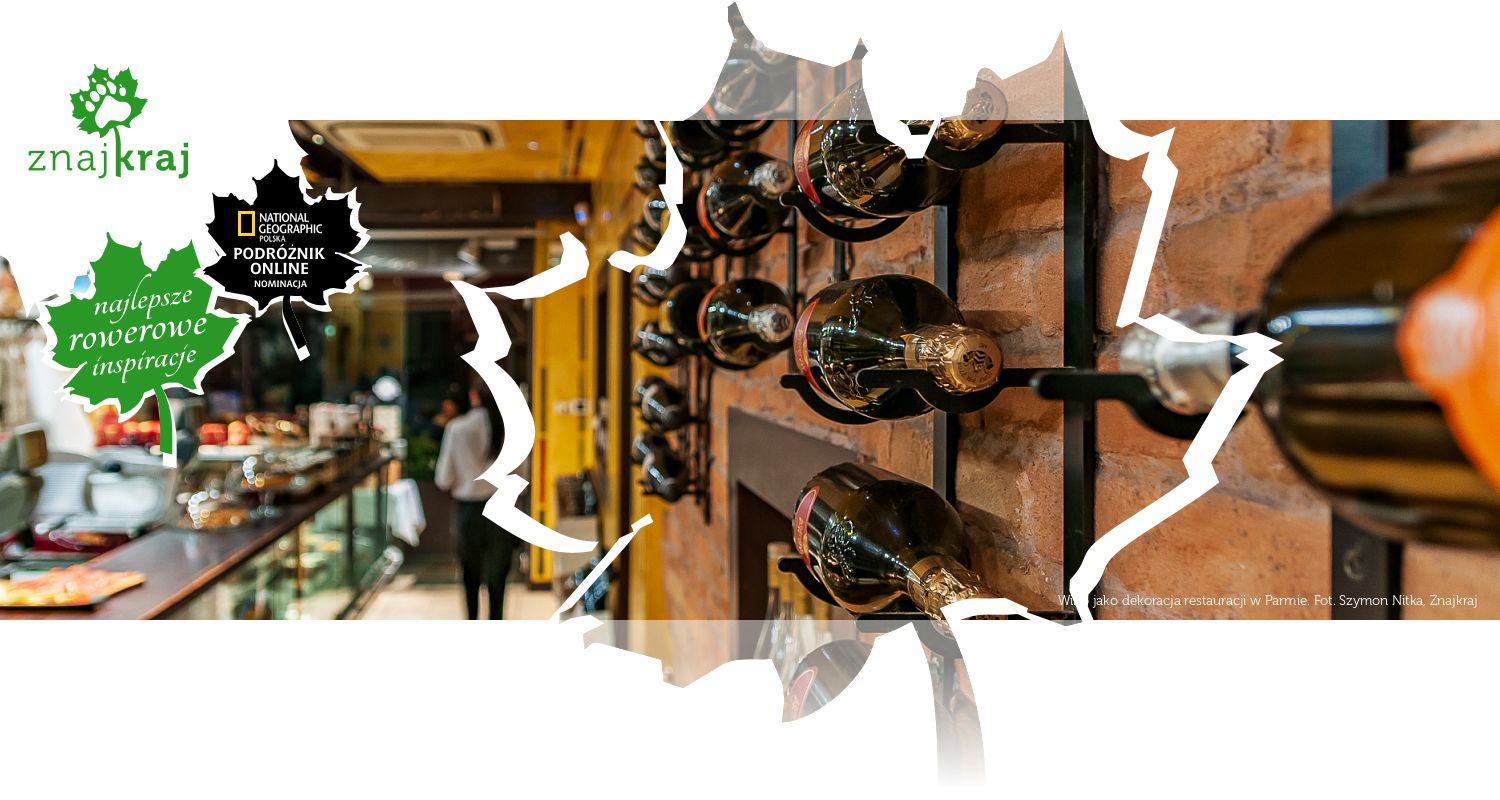 Wino jako dekoracja restauracji w Parmie
