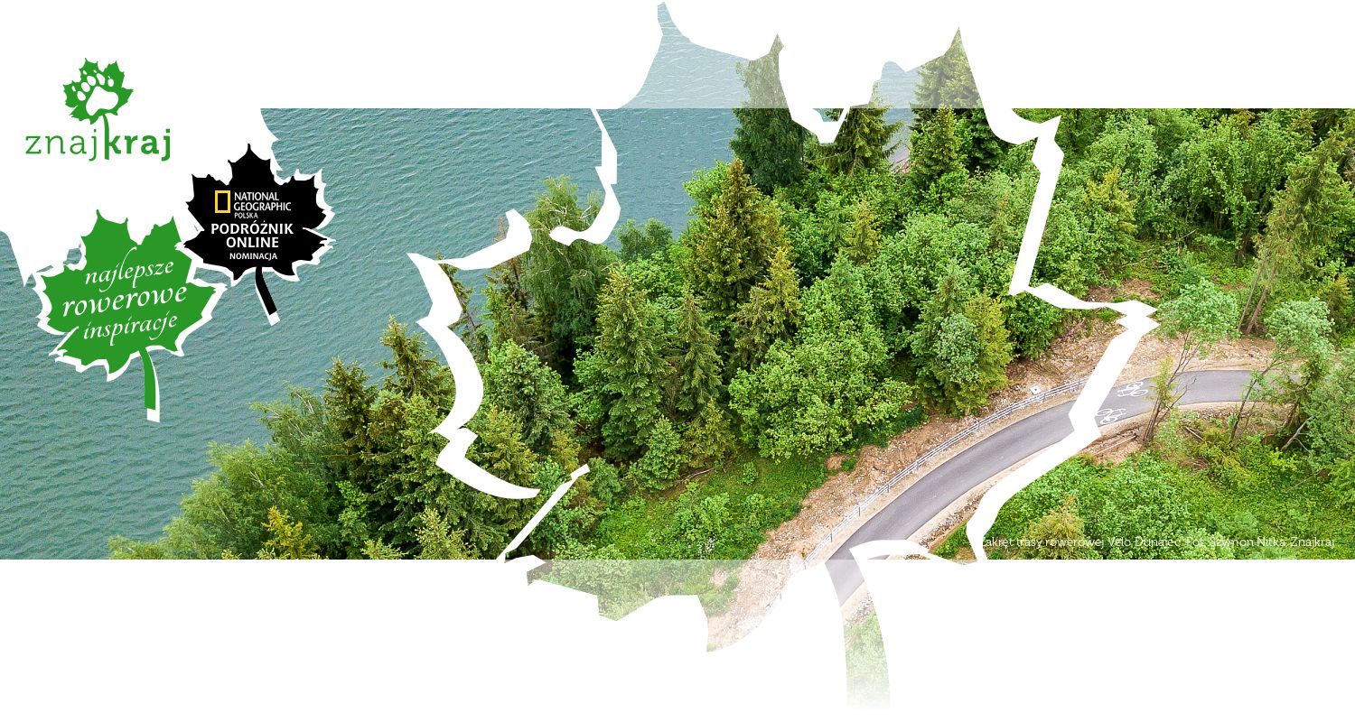 Zakręt trasy rowerowej Velo Dunajec