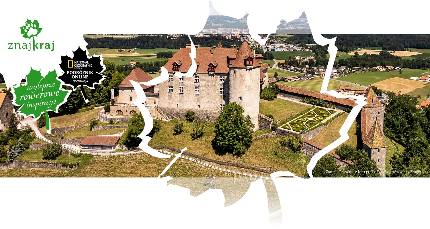 Zamek Gruyères z lotu ptaka