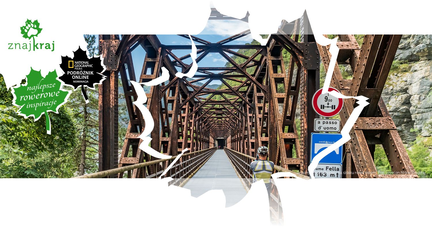 Żelazny most kolejowy na szlaku rowerowym