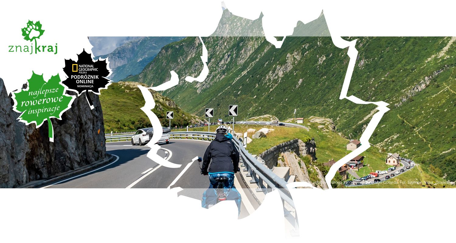Zjazd asfaltową drogą z Przełęczy Świętego Gotarda