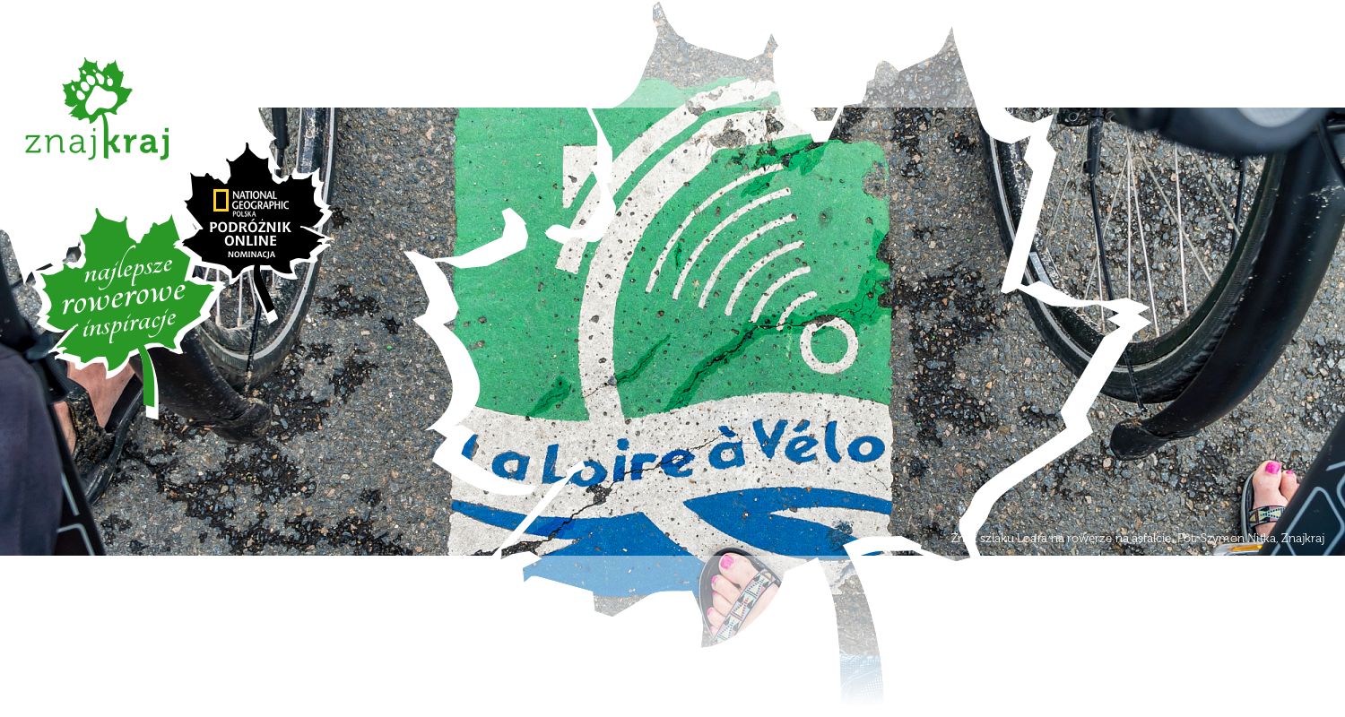Znak szlaku Loara na rowerze na asfalcie
