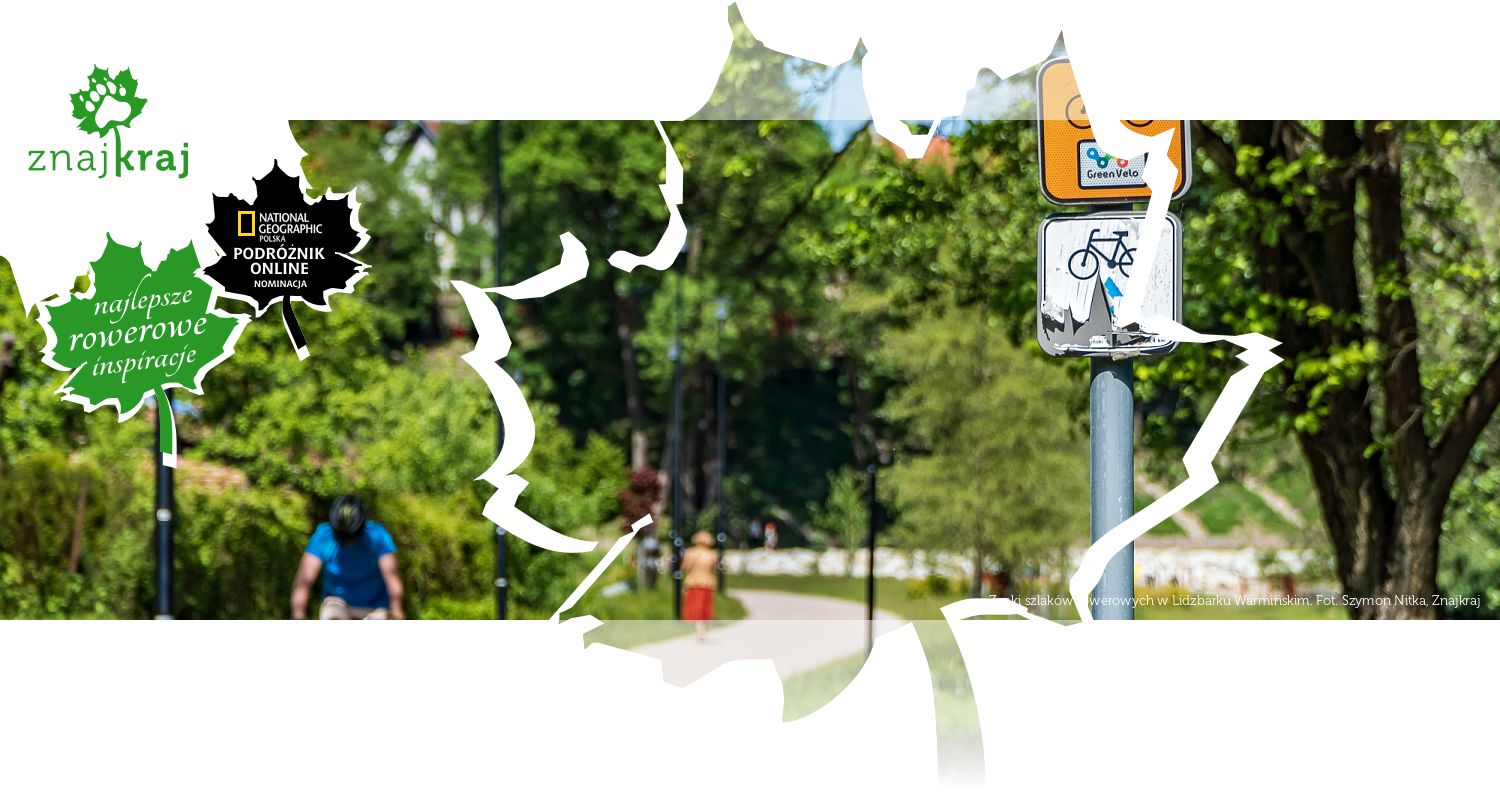 Znaki szlaków rowerowych w Lidzbarku Warmińskim