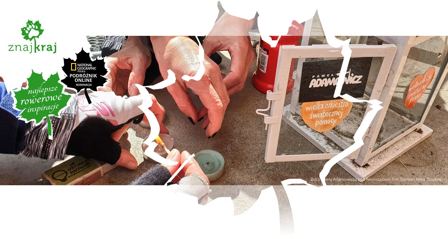 Znicz Pawła Adamowicza pod Reichstagiem