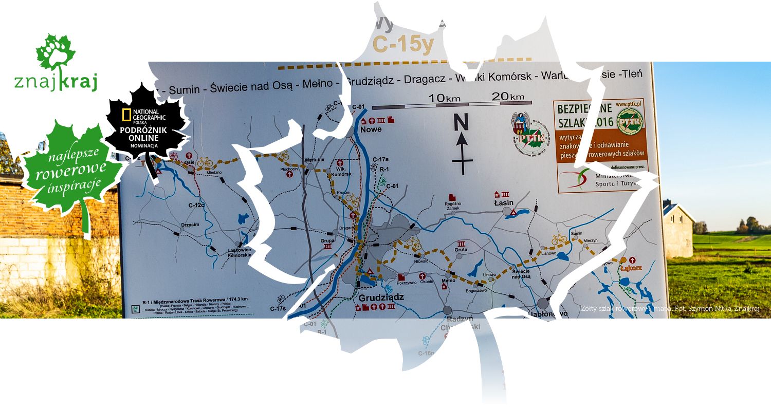 Żółty szlak rowerowy - mapa