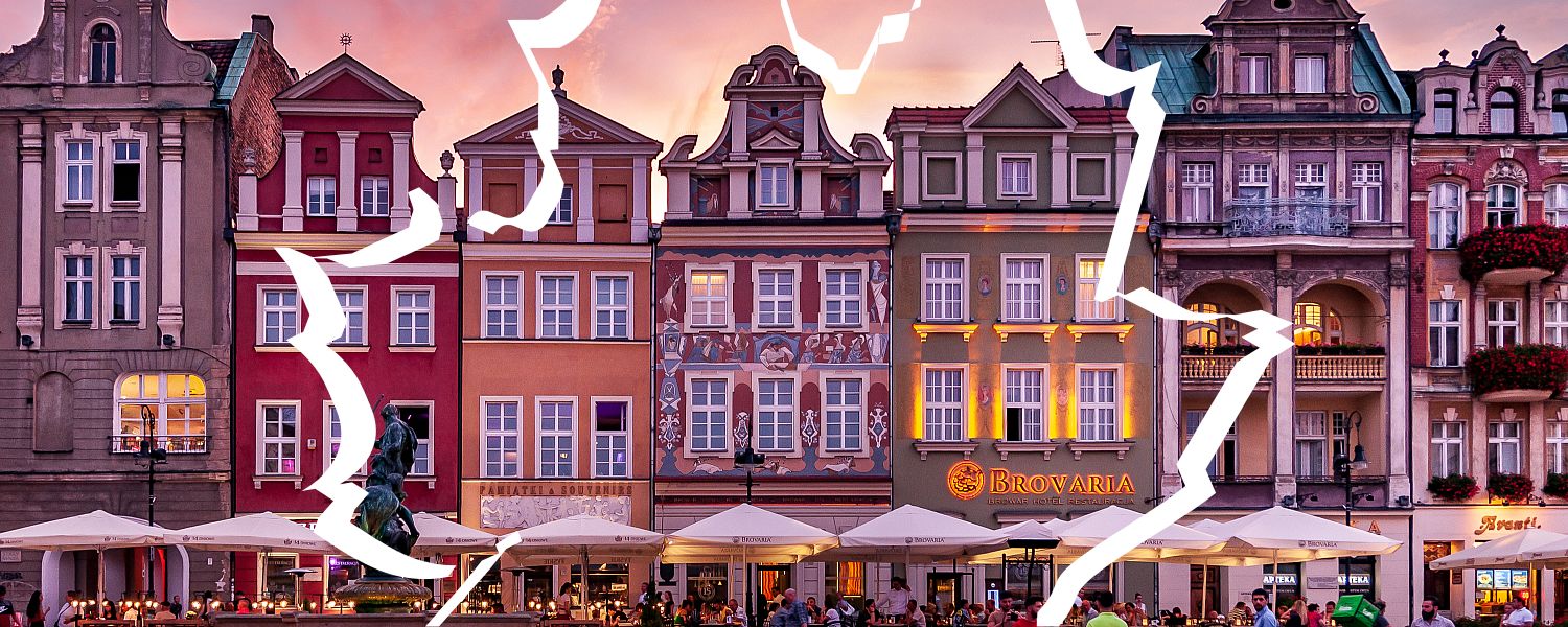 Stary Rynek w Poznaniu podczas zachodu Słońca