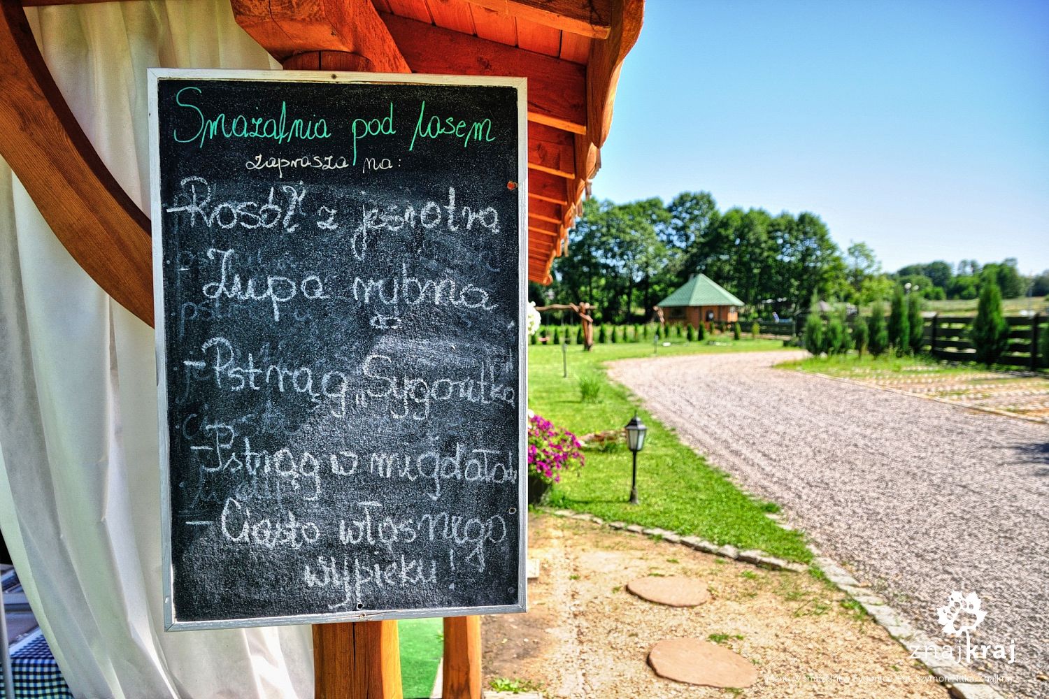 Menu w smażalni w Sygontce