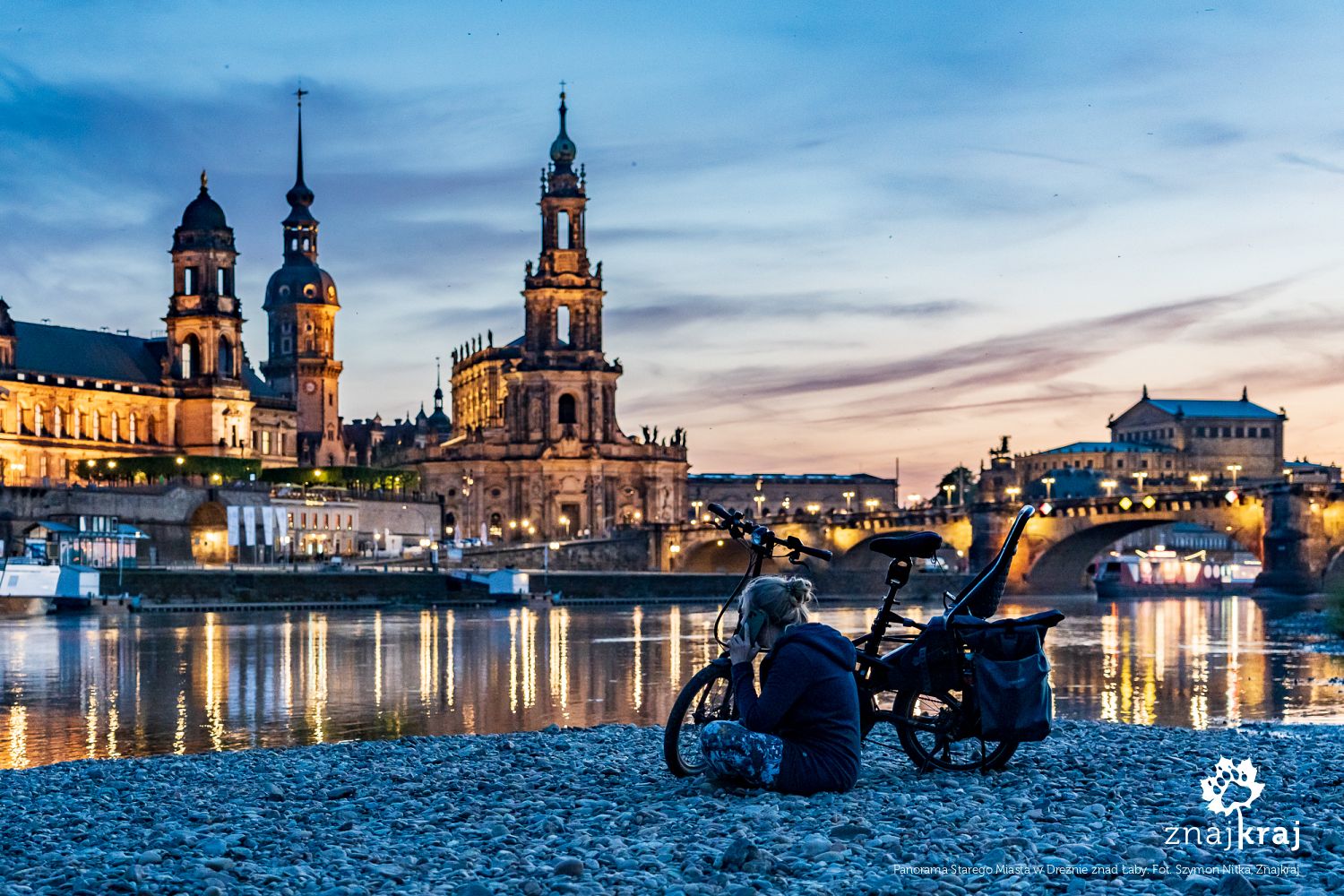 Panorama Starego Miasta w Dreźnie znad Łaby