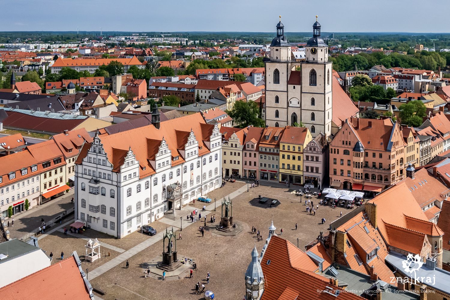Rynek w Wittenberdze w Niemczech