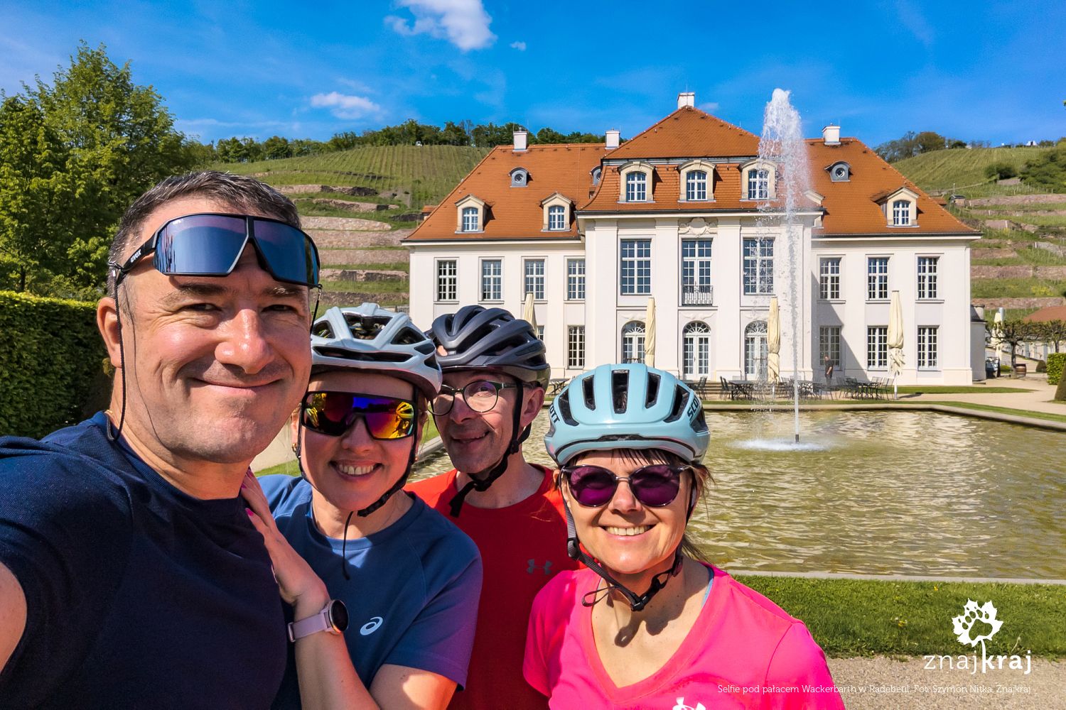 Selfie pod pałacem Wackerbarth w Radebeul