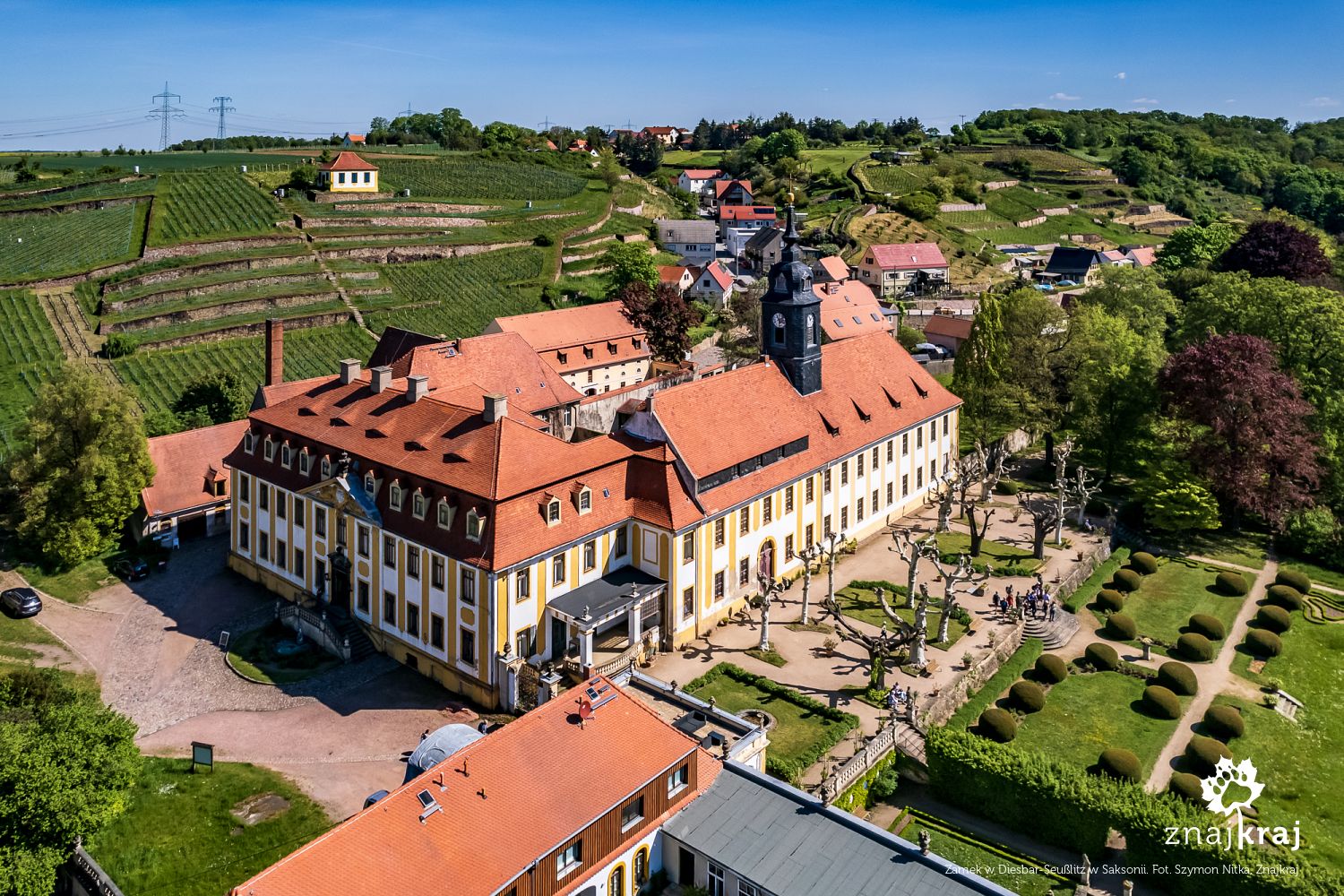 Zamek w Diesbar-Seußlitz w Saksonii